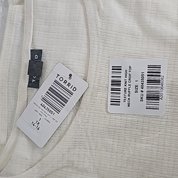 Torrid Texture Knit High Neck Ruffle Crop Top - Picture 4 of 9